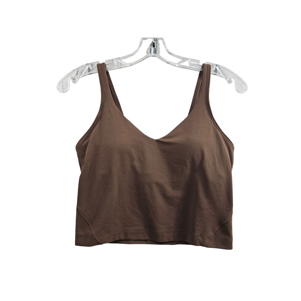 Lululemon Align Tank Top Womens Size 6 Brown Java Nulu Cropped Yoga Built-in Bra